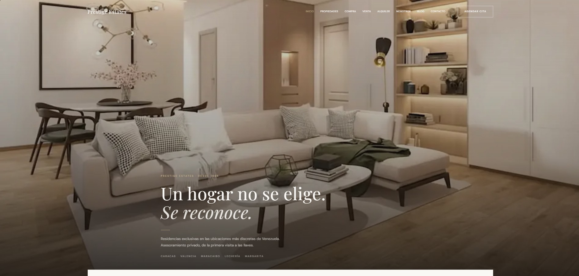 Inicio de Prestige Estates con residencias de lujo
